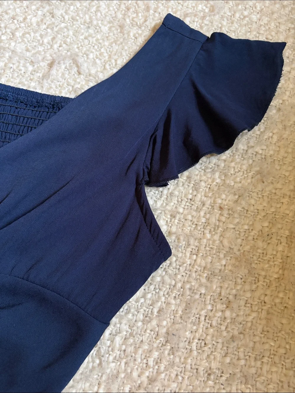 ☀️ SHEIN WOMENS SIZE SMALL NAVY BLUE KNOT FRONT CROP TOP